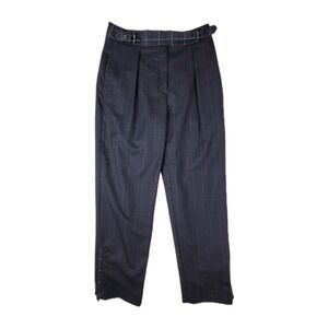RAG & BONE STRETCH WOOL DRESS PANTS SIZE 2 GRAY PLAID BELTED TROUSERS CAREER